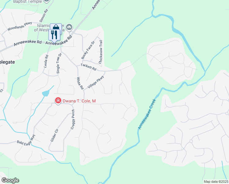 map of restaurants, bars, coffee shops, grocery stores, and more near 4327 Caroline Court in Douglasville