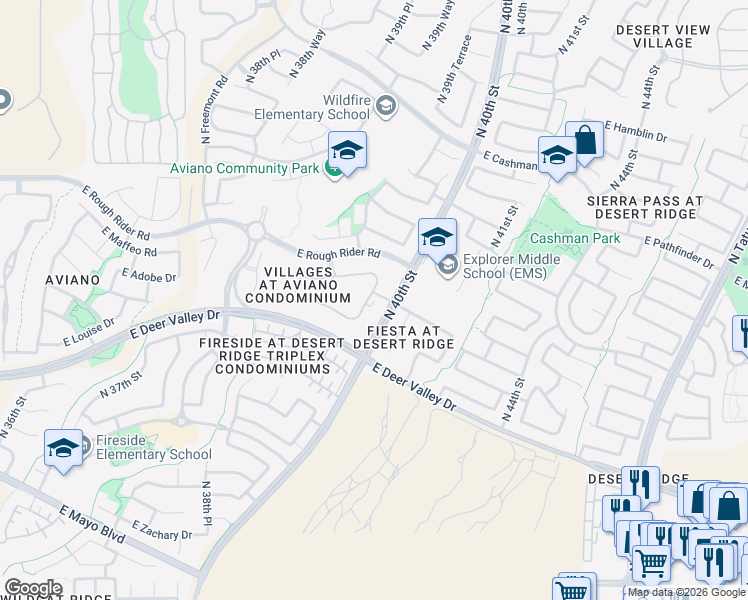 map of restaurants, bars, coffee shops, grocery stores, and more near 1219 East Melinda Lane in Phoenix