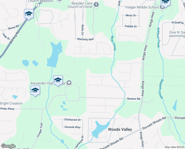 map of restaurants, bars, coffee shops, grocery stores, and more near 6355 Valhalla Drive in Douglasville