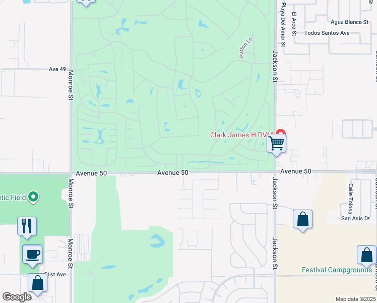 map of restaurants, bars, coffee shops, grocery stores, and more near 82630 Redford Way in Indio