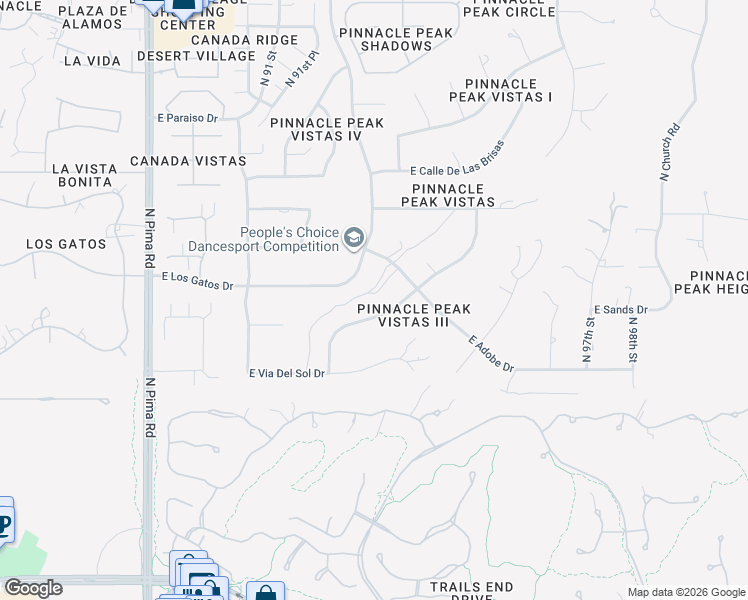map of restaurants, bars, coffee shops, grocery stores, and more near 9342 East Sands Drive in Scottsdale