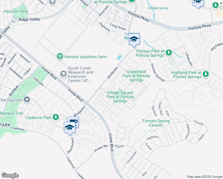 map of restaurants, bars, coffee shops, grocery stores, and more near 110 Desert Lotus in Irvine