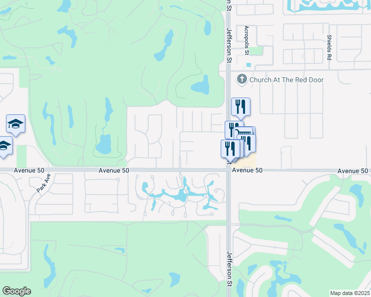 map of restaurants, bars, coffee shops, grocery stores, and more near 79784 Danielle Court in La Quinta
