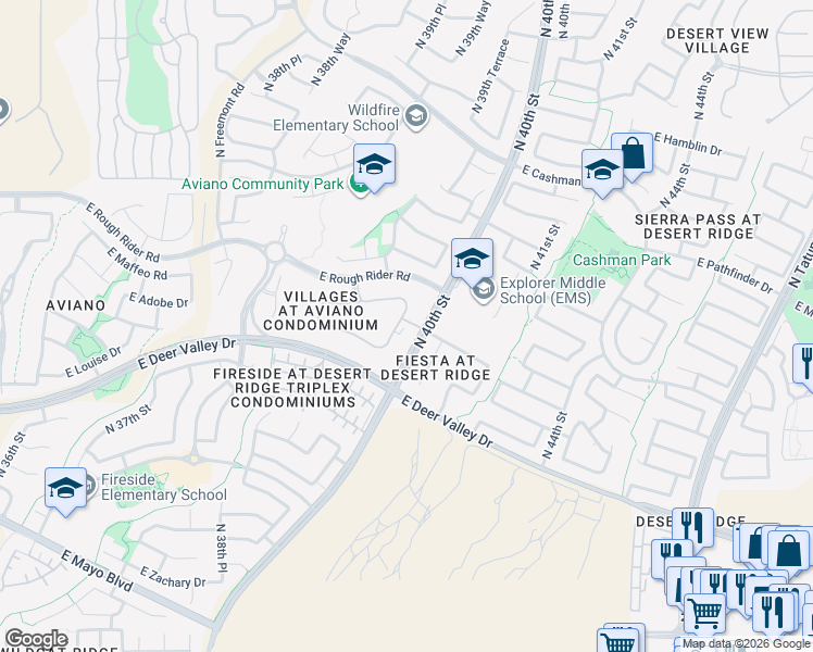 map of restaurants, bars, coffee shops, grocery stores, and more near 1219 East Melinda Lane in Phoenix