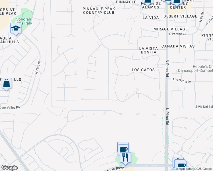 map of restaurants, bars, coffee shops, grocery stores, and more near 22012 North 84th Place in Scottsdale