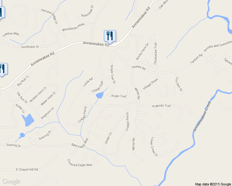 map of restaurants, bars, coffee shops, grocery stores, and more near 3782 Auger Trail in Douglasville