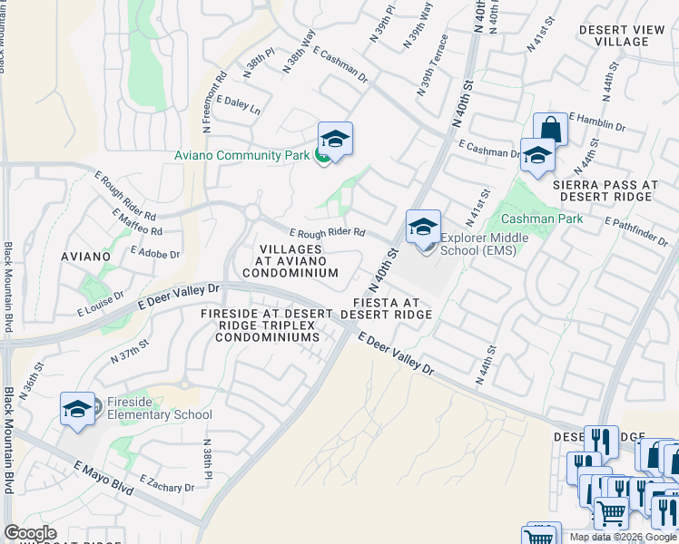 map of restaurants, bars, coffee shops, grocery stores, and more near 26 Acacia Lane in Phoenix