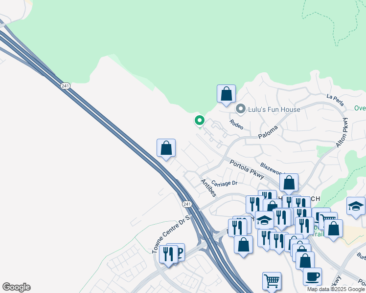 map of restaurants, bars, coffee shops, grocery stores, and more near 12 Anacapa Court in Lake Forest