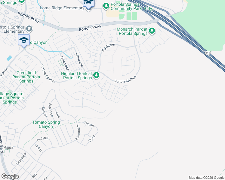 map of restaurants, bars, coffee shops, grocery stores, and more near 113 Thimbleberry in Irvine