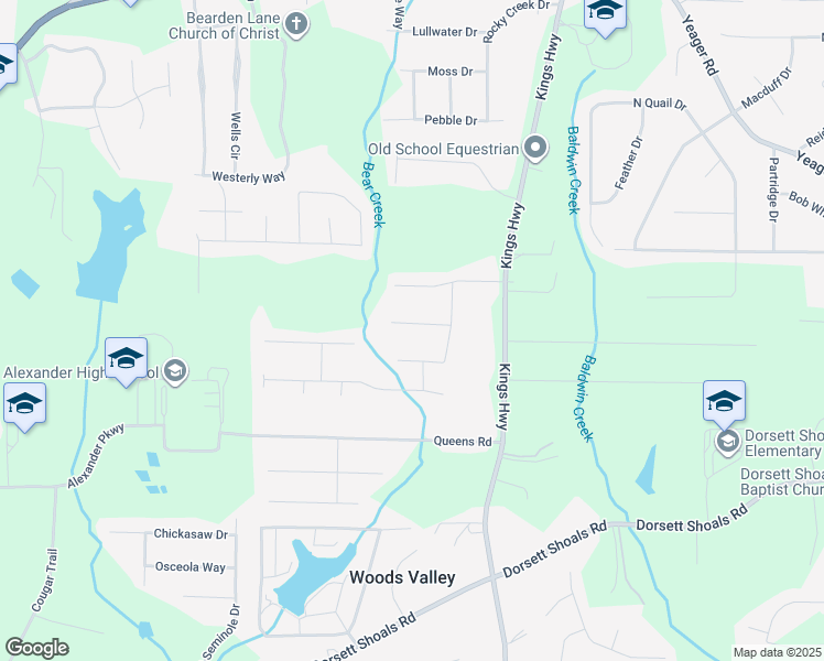 map of restaurants, bars, coffee shops, grocery stores, and more near 6200 Jayma Lane in Douglasville
