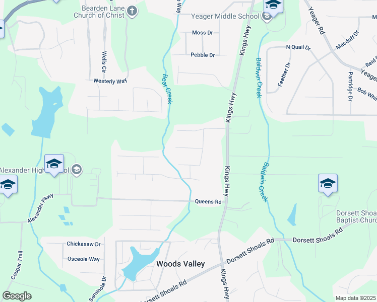 map of restaurants, bars, coffee shops, grocery stores, and more near 6190 Jayma Lane in Douglasville