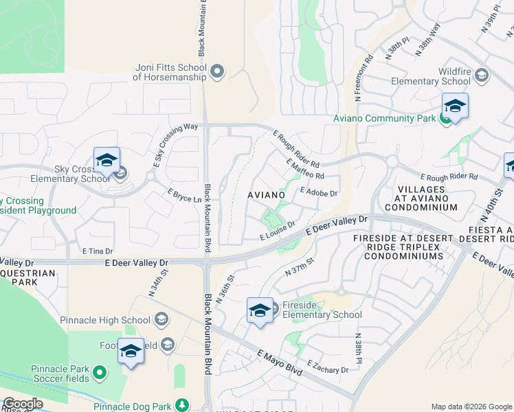 map of restaurants, bars, coffee shops, grocery stores, and more near 3645 E Los Gatos Dr in Phoenix