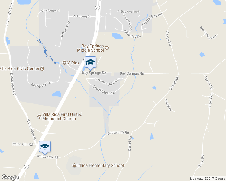 map of restaurants, bars, coffee shops, grocery stores, and more near 148 Brookhaven Drive in Villa Rica