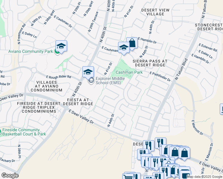 map of restaurants, bars, coffee shops, grocery stores, and more near 4320 East Swilling Road in Phoenix