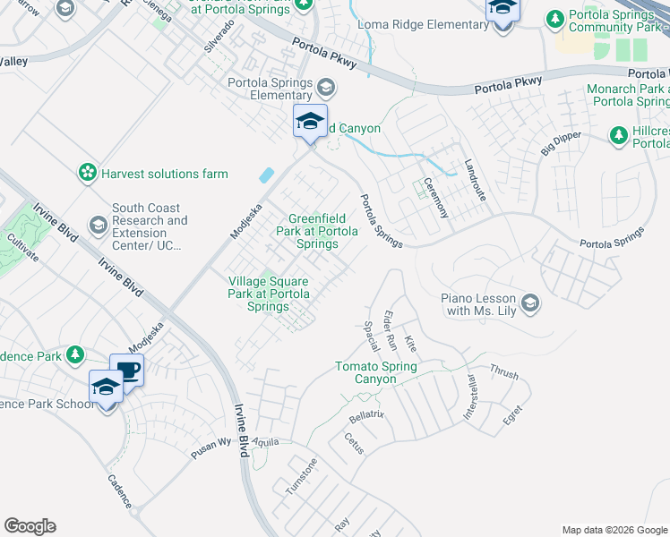 map of restaurants, bars, coffee shops, grocery stores, and more near 123 Quiet Grove in Irvine