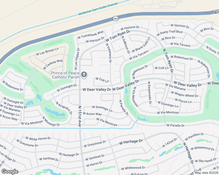 map of restaurants, bars, coffee shops, grocery stores, and more near 14711 West Gunsight Drive in Sun City West