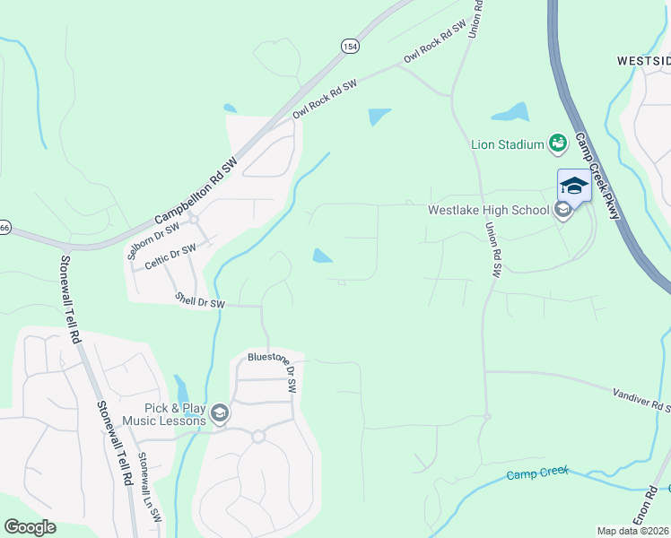 map of restaurants, bars, coffee shops, grocery stores, and more near 875 Windcrest Place Southwest in Atlanta