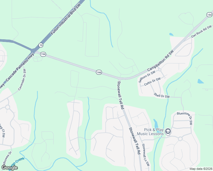map of restaurants, bars, coffee shops, grocery stores, and more near 6573 Campbellton Road Southwest in Atlanta