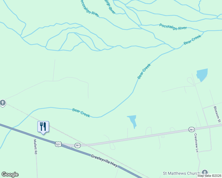 map of restaurants, bars, coffee shops, grocery stores, and more near 2003 Driggers Lane in Manning