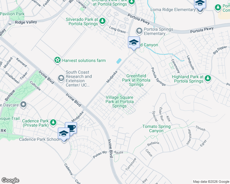 map of restaurants, bars, coffee shops, grocery stores, and more near 156 Outwest in Irvine