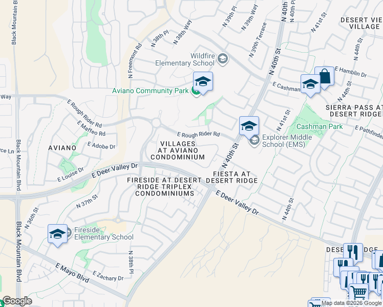 map of restaurants, bars, coffee shops, grocery stores, and more near 26 Acacia Lane in Phoenix