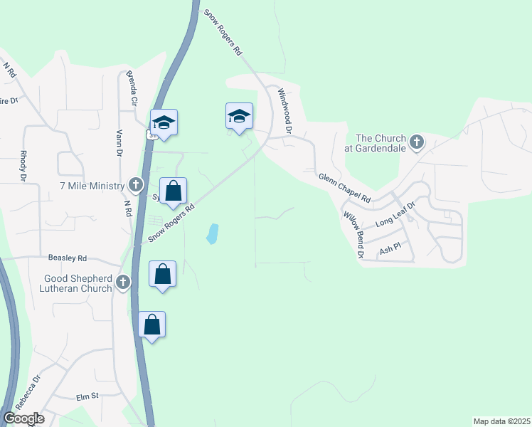 map of restaurants, bars, coffee shops, grocery stores, and more near 508 Bozo Lane in Gardendale