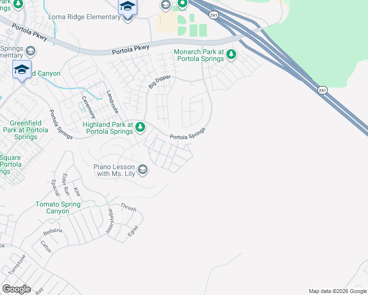 map of restaurants, bars, coffee shops, grocery stores, and more near 126-148 Graham Drive in Trabuco Canyon