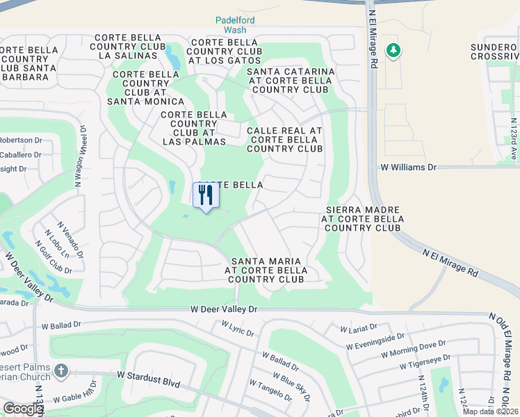 map of restaurants, bars, coffee shops, grocery stores, and more near 22407 North San Ramon Court in Sun City West