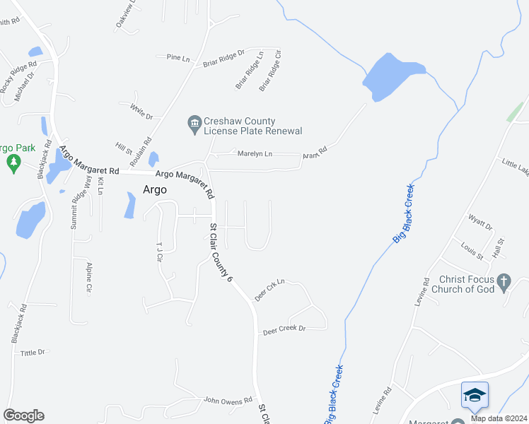map of restaurants, bars, coffee shops, grocery stores, and more near 255 Hawks Bend Lane in Odenville