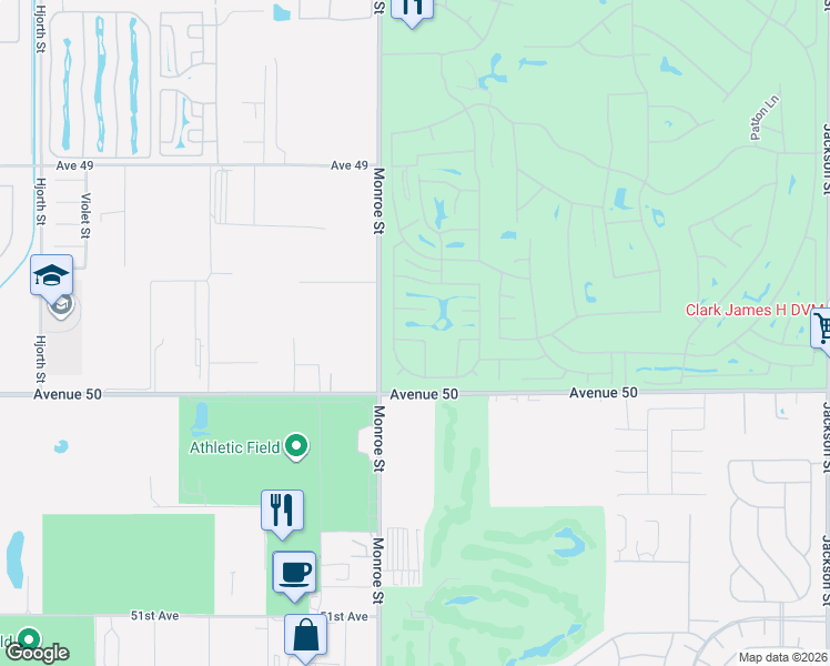 map of restaurants, bars, coffee shops, grocery stores, and more near 49810 McLaine Drive in Indio