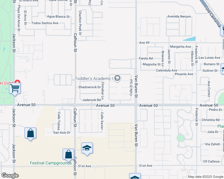 map of restaurants, bars, coffee shops, grocery stores, and more near 83777 Corte Estivo in Coachella