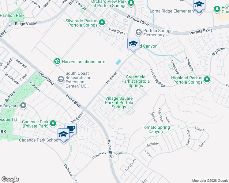 map of restaurants, bars, coffee shops, grocery stores, and more near 156 Outwest in Irvine