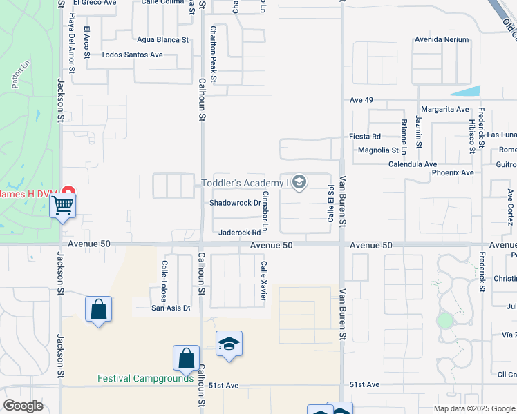 map of restaurants, bars, coffee shops, grocery stores, and more near 83697 Shadowrock Drive in Coachella