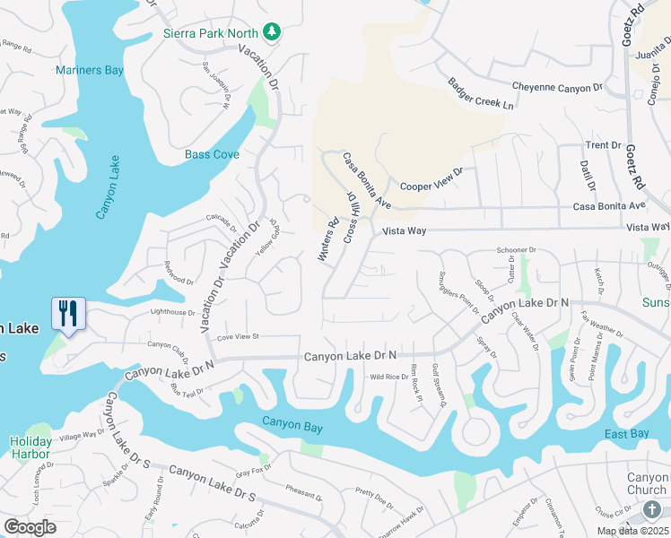 map of restaurants, bars, coffee shops, grocery stores, and more near Cross Hill Drive in Menifee