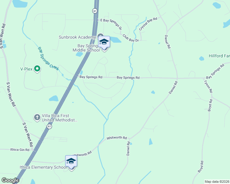 map of restaurants, bars, coffee shops, grocery stores, and more near 148 Brookhaven Drive in Villa Rica