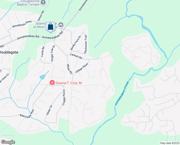 map of restaurants, bars, coffee shops, grocery stores, and more near 4284 Caroline Court in Douglasville