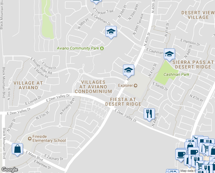 map of restaurants, bars, coffee shops, grocery stores, and more near 26 Acacia Lane in Phoenix