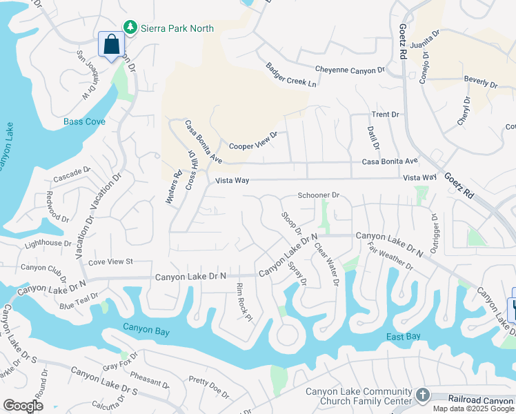 map of restaurants, bars, coffee shops, grocery stores, and more near 29781 Smugglers Point Drive in Canyon Lake