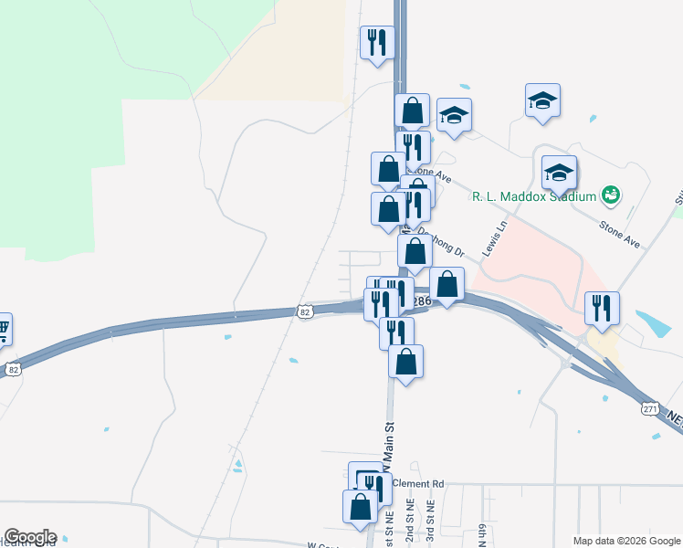 map of restaurants, bars, coffee shops, grocery stores, and more near 2671 North Main Street in Paris
