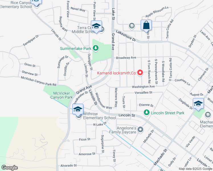 map of restaurants, bars, coffee shops, grocery stores, and more near 29330 Schooner Lane in Lake Elsinore