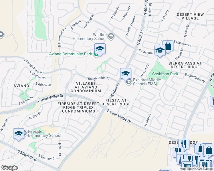map of restaurants, bars, coffee shops, grocery stores, and more near 1219 East Melinda Lane in Phoenix