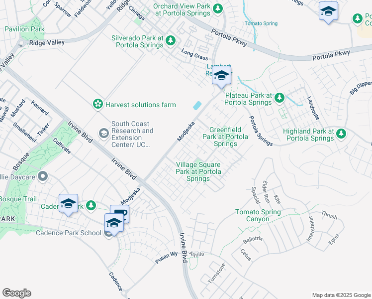 map of restaurants, bars, coffee shops, grocery stores, and more near 168 Outwest in Irvine