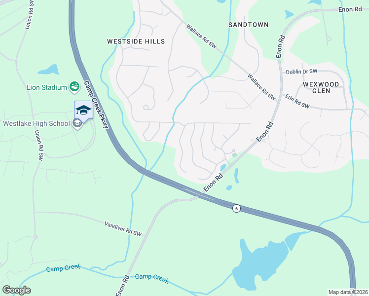 map of restaurants, bars, coffee shops, grocery stores, and more near 5676 Boreal Way Southwest in Atlanta