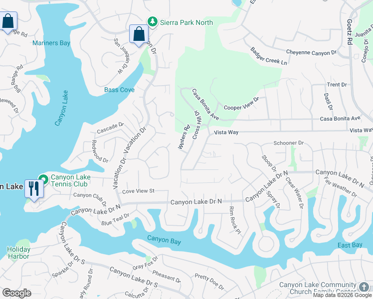 map of restaurants, bars, coffee shops, grocery stores, and more near Cross Hill Drive in Menifee