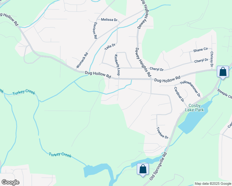 map of restaurants, bars, coffee shops, grocery stores, and more near 6321 Stonehaven Lane in Pinson