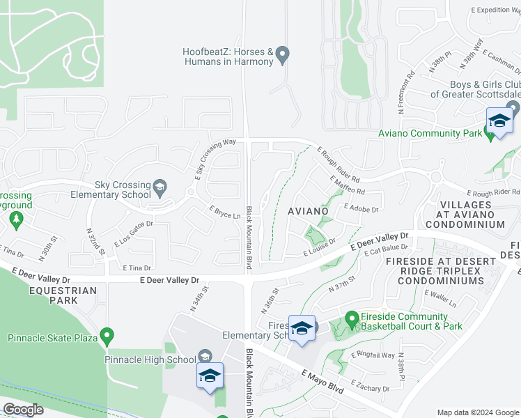 map of restaurants, bars, coffee shops, grocery stores, and more near 22116 N 36th St in Phoenix