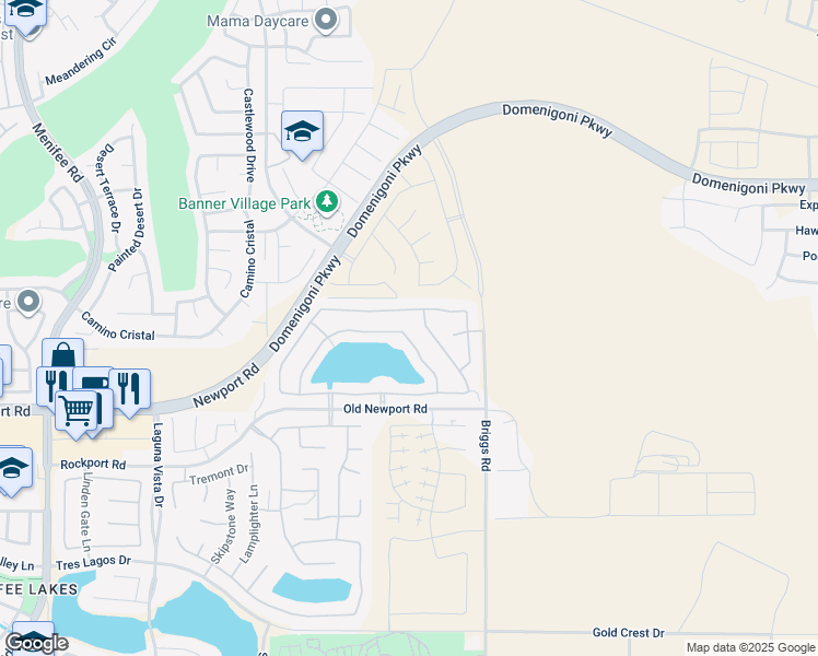 map of restaurants, bars, coffee shops, grocery stores, and more near 29800 Bay View Way in Menifee