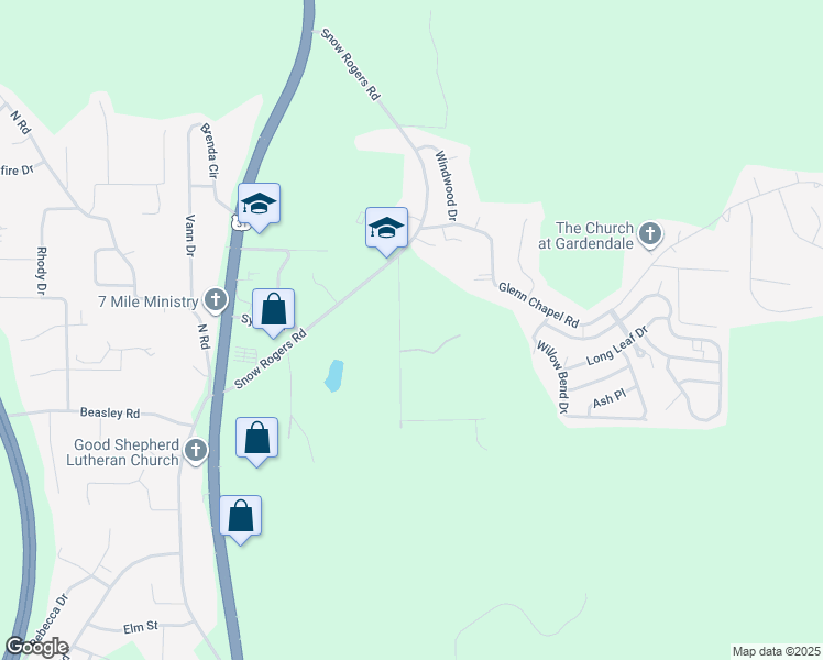 map of restaurants, bars, coffee shops, grocery stores, and more near 508 Bozo Lane in Gardendale