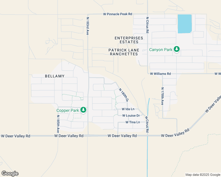 map of restaurants, bars, coffee shops, grocery stores, and more near 18140 West Via Montoya Drive in Surprise