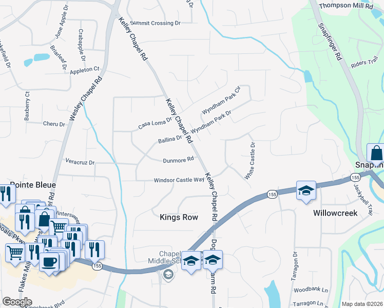 map of restaurants, bars, coffee shops, grocery stores, and more near 3249 Kelley Chapel Road in Decatur